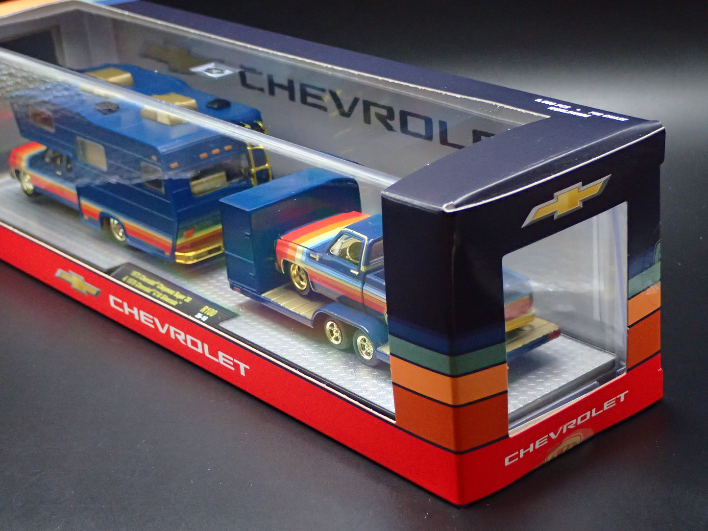 2026 AUTO HAULERS 1975 CHEVY CAMPER 1978 C10 TRUCK M2 MACHINES GOLD CHASE R100