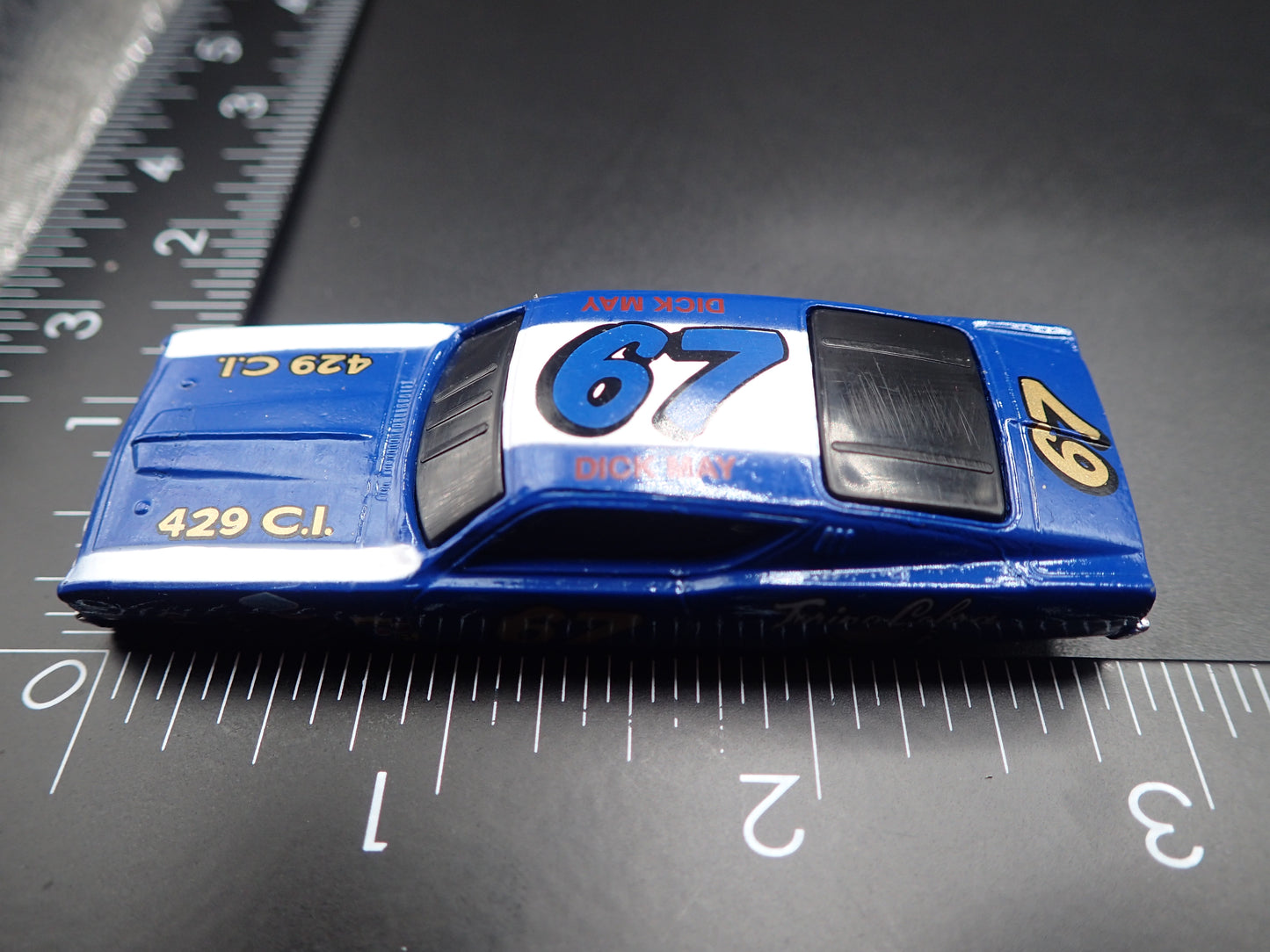 1969 69 FORD TORINO COBRA 67 DICK MAY NASCAR 1:64 SCALE DIORAMA DIECAST MODEL CAR