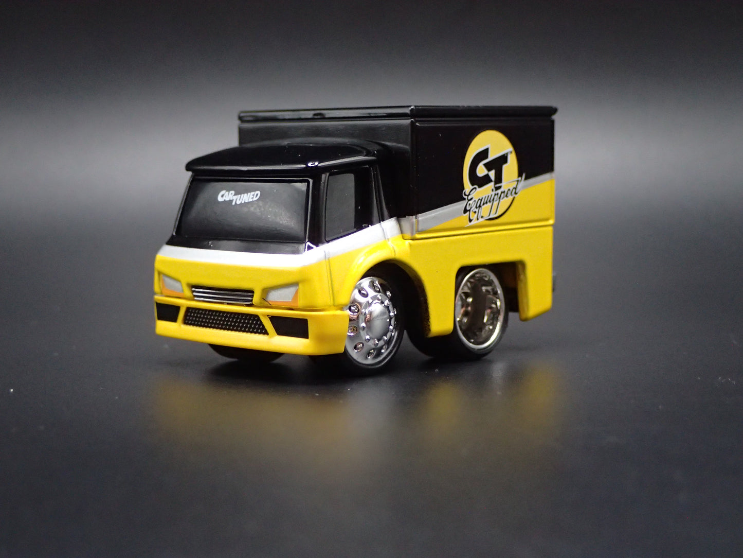 CT CAR TUNED BOX TRUCK YELLOW 1/64 SCALE COLLECTIBLE DIORAMA DIECAST MODEL CAR