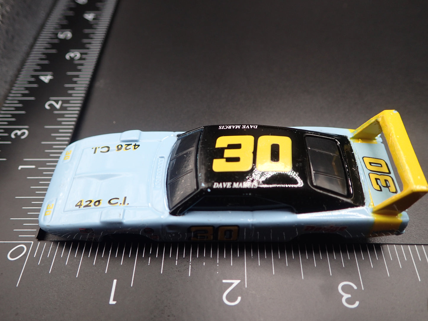 1969 69 DODGE CHARGER DAYTONA 30 DAVE MARCIS NASCAR 1:64 SCALE DIECAST MODEL CAR