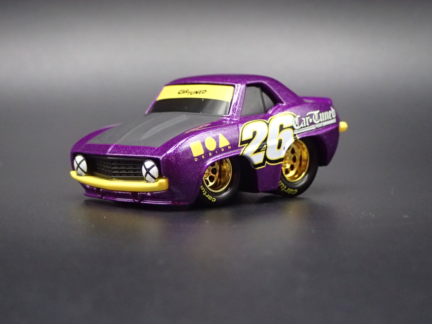 1969 69 CHEVY CHEVROLET CAMARO TUNED PURPLE 1:64 SCALE DIORAMA DIECAST MODEL CAR