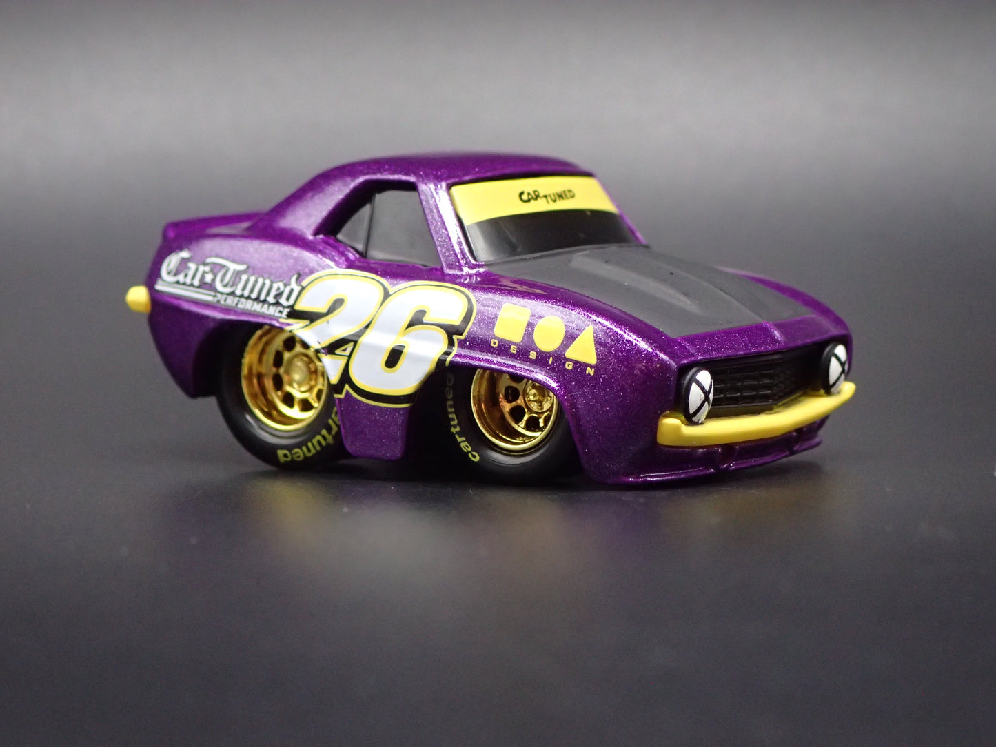 1969 69 CHEVY CHEVROLET CAMARO TUNED PURPLE 1:64 SCALE DIORAMA DIECAST MODEL CAR