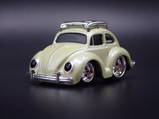 VW BEETLE CAR TUNED GREEN 1:64 SCALE DIORAMA DIECAST MODEL CAR