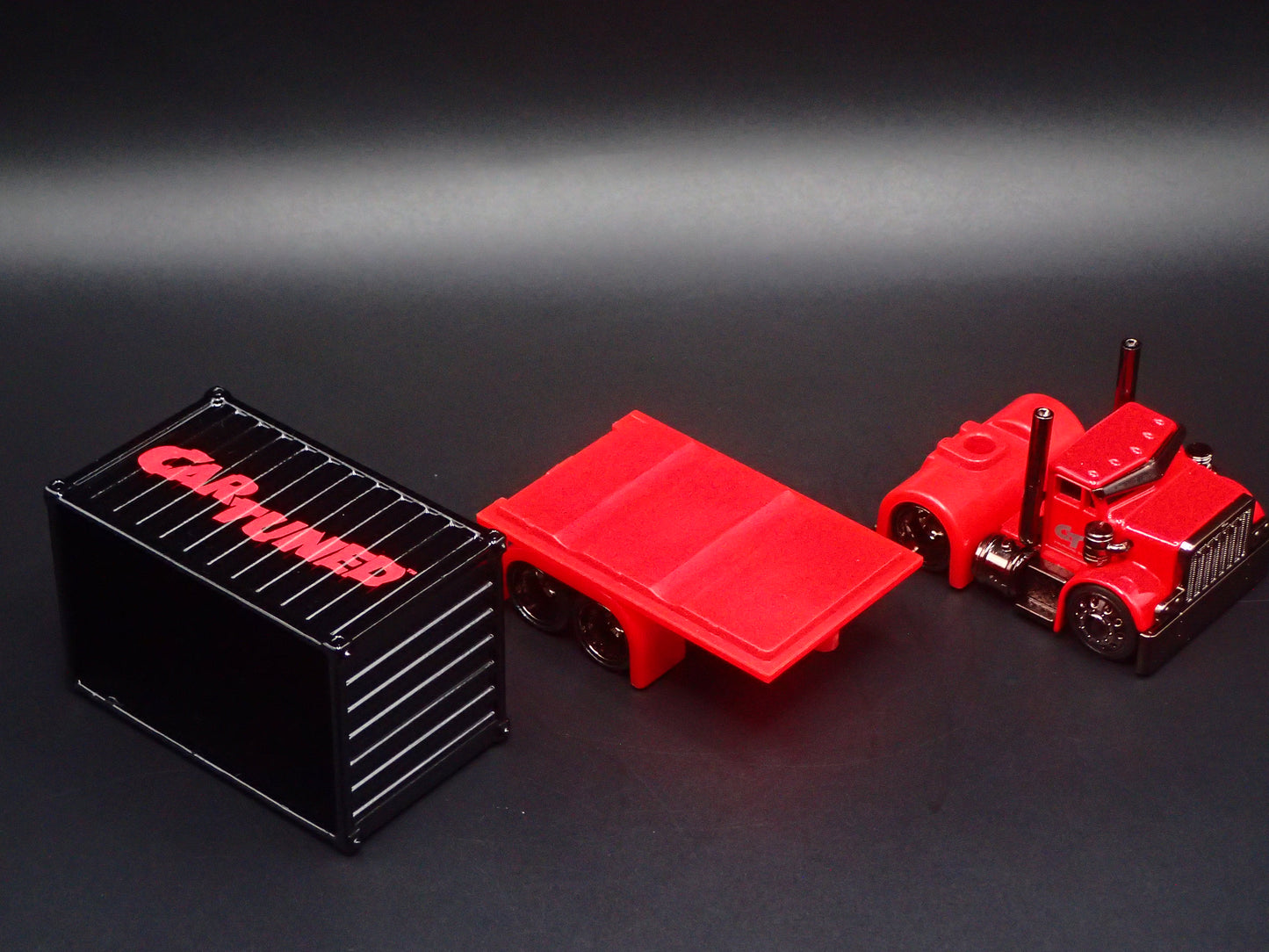 CAR TUNED SNEAKY PETE CONTAINER RIG 1:64 SCALE DIORAMA DIECAST MODEL CAR