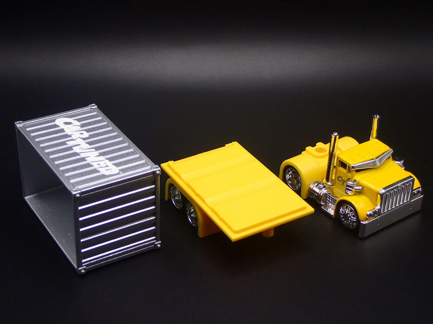 CAR TUNED SNEAKY PETE CONTAINER RIG 1:64 SCALE DIORAMA DIECAST MODEL CAR