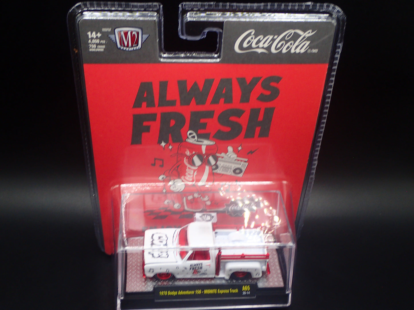 2026 M2 MACHINES 1978 DODGE ADVENTURER 150 MIDNITE EXPRESS COCA COLA RED CHASE 1/750 A65 26-14