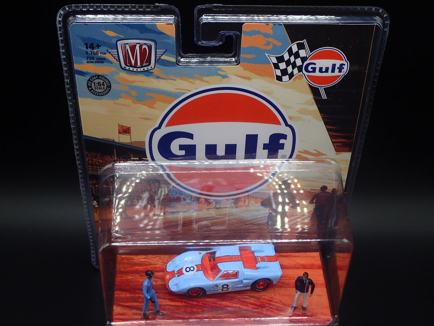1966 FORD GT40 MK II GULF RACING 2026 M2 MACHINES DIORAMA RED CHASE R21 26-02