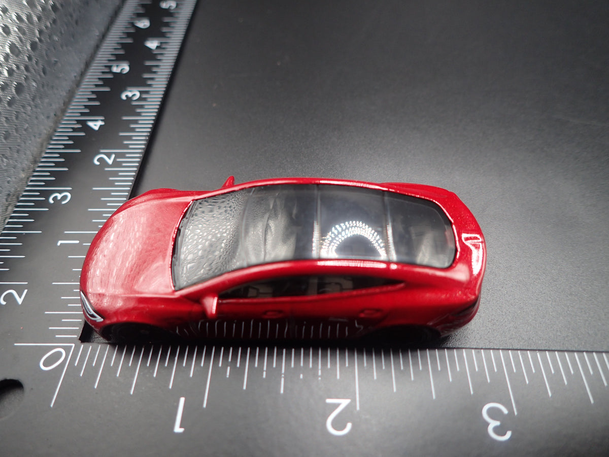2012-2016 TESLA MODEL S RED 1/64 SCALE COLLECTIBLE DIORAMA DIECAST MODEL CAR