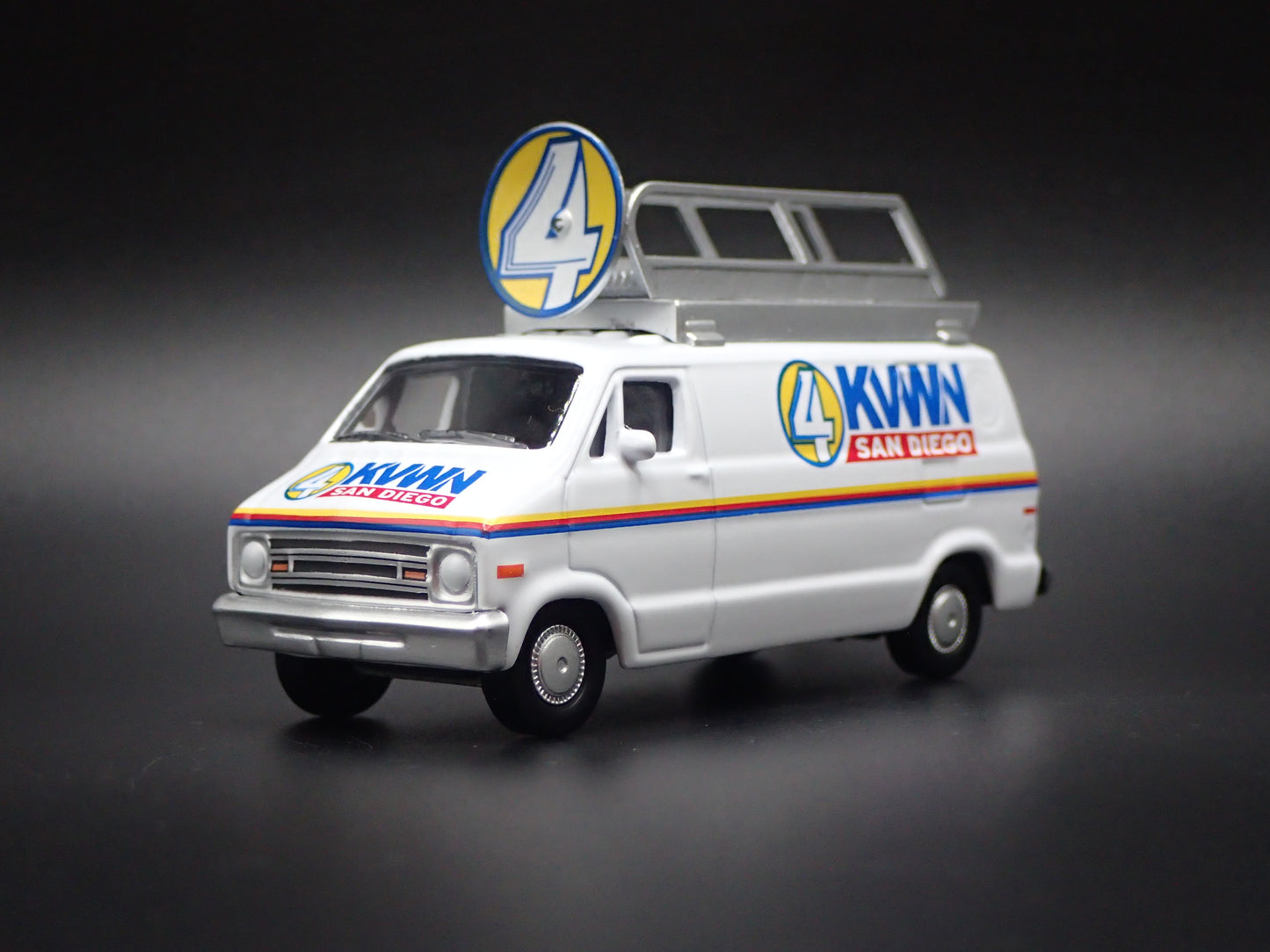 1977 77 DODGE B100 ANCHORMAN SAN DIEGO NEWS VAN 1:64 SCALE DIECAST MODEL CAR