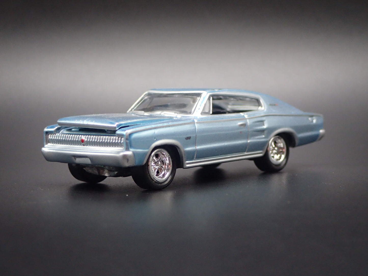 1966 66 DODGE CHARGER BLUE 1:64 SCALE COLLECTIBLE DIORAMA DIECAST MODEL CAR