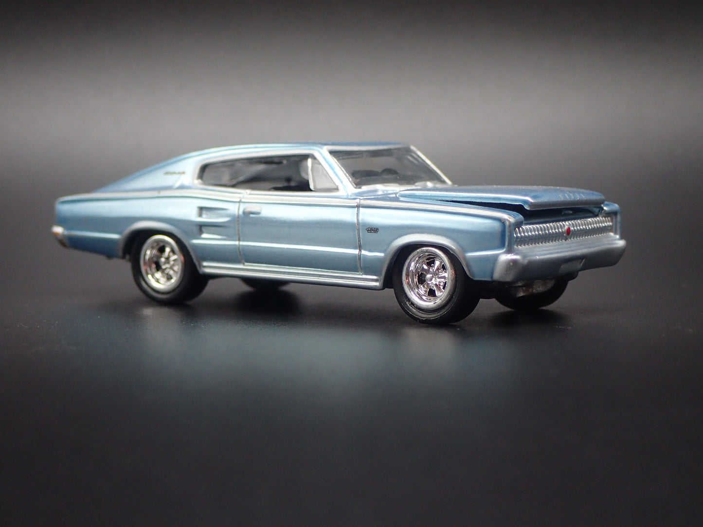 1966 66 DODGE CHARGER BLUE 1:64 SCALE COLLECTIBLE DIORAMA DIECAST MODEL CAR
