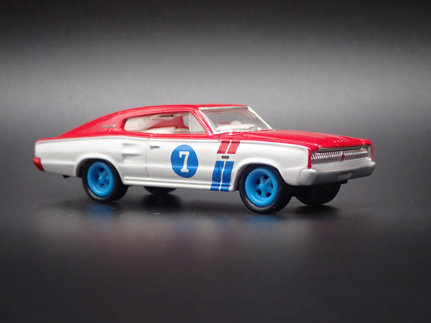 1966 66 DODGE CHARGER WHITE 1:64 SCALE COLLECTIBLE DIORAMA DIECAST MODEL CAR