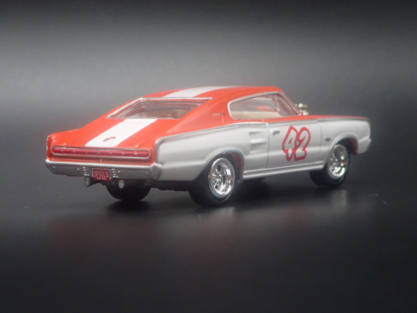 1966 66 DODGE CHARGER WHITE 1:64 SCALE COLLECTIBLE DIORAMA DIECAST MODEL CAR