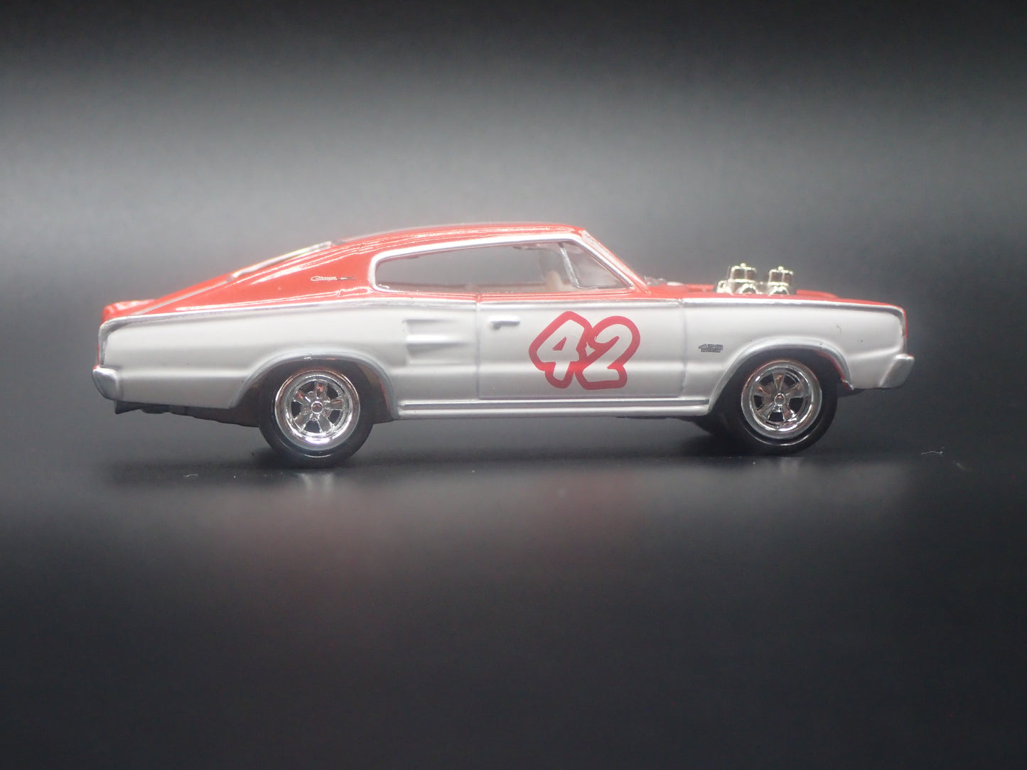 1966 66 DODGE CHARGER WHITE 1:64 SCALE COLLECTIBLE DIORAMA DIECAST MODEL CAR