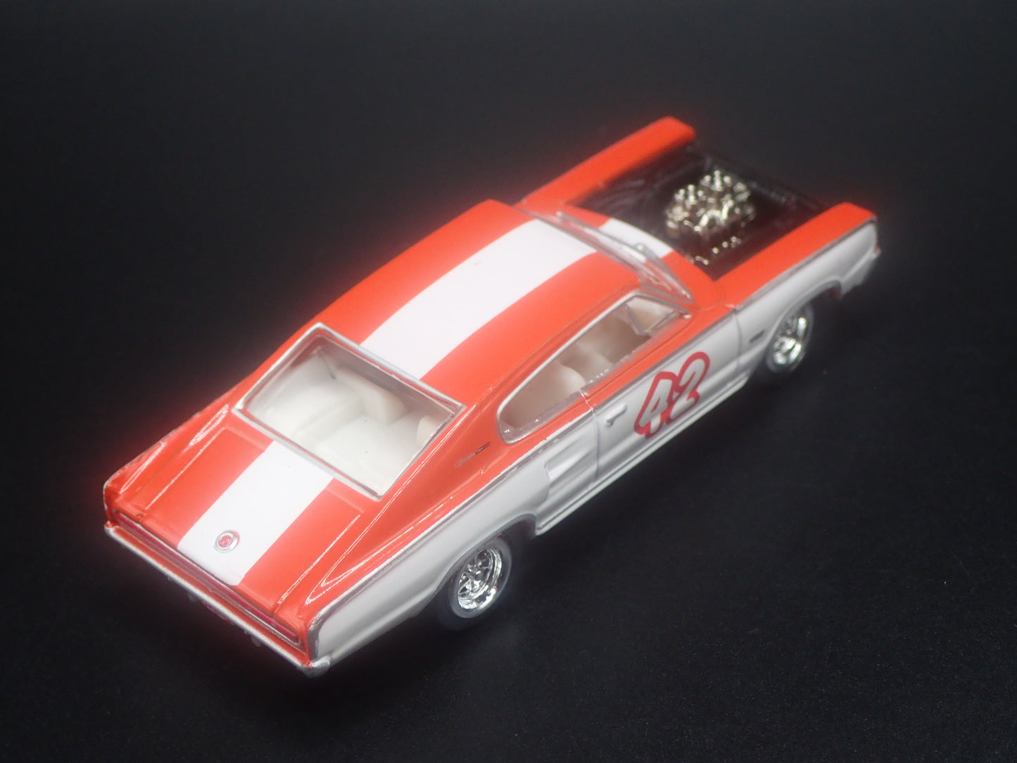 1966 66 DODGE CHARGER WHITE 1:64 SCALE COLLECTIBLE DIORAMA DIECAST MODEL CAR