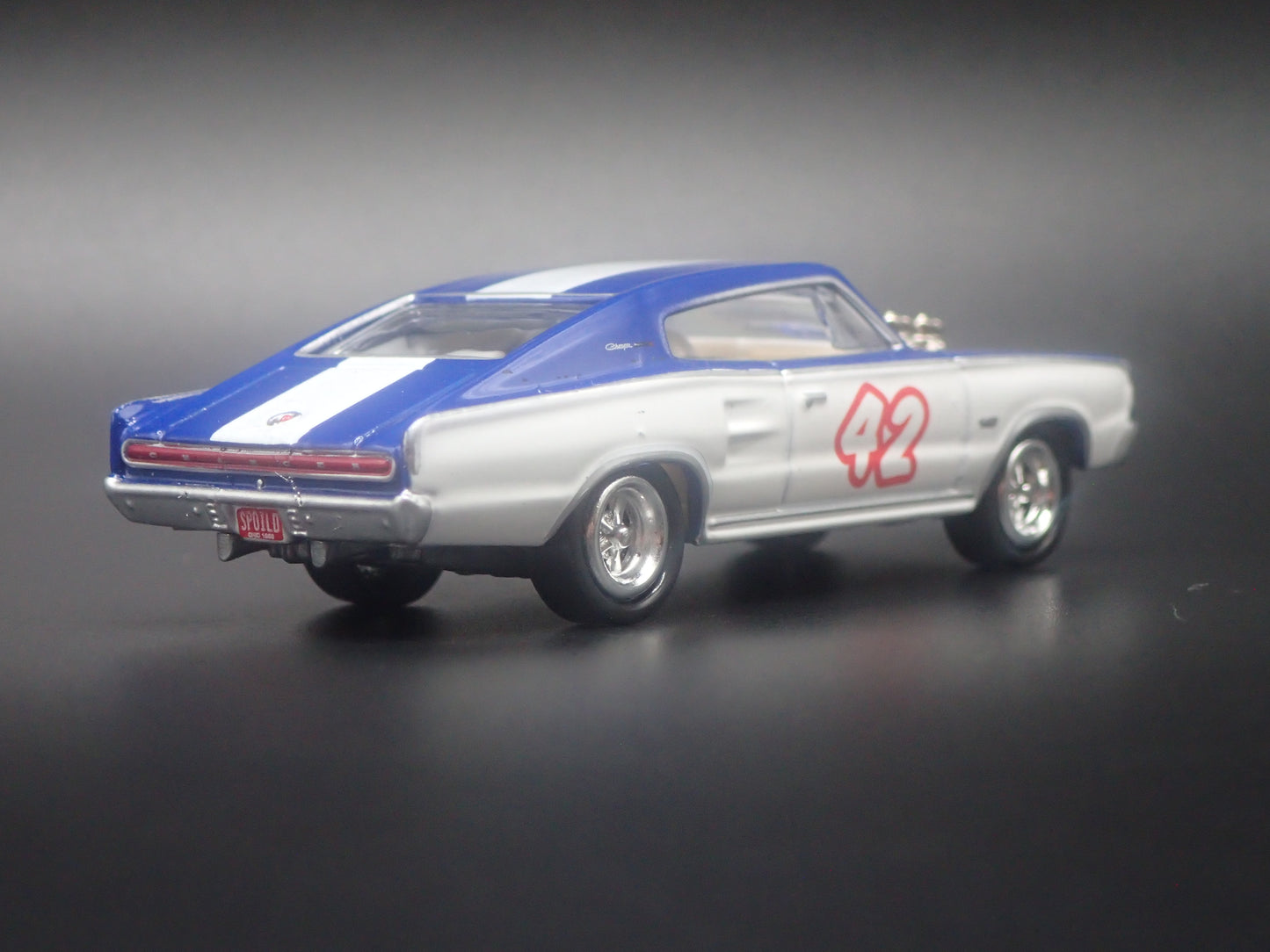1966 66 DODGE CHARGER WHITE 1:64 SCALE COLLECTIBLE DIORAMA DIECAST MODEL CAR