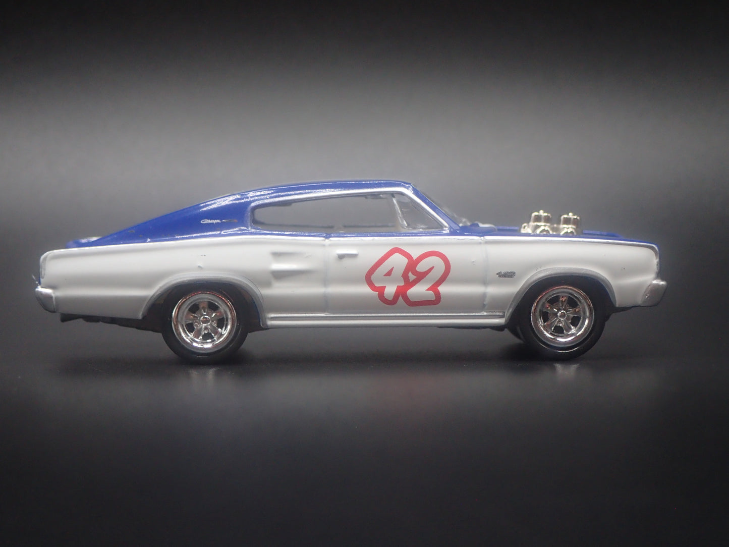 1966 66 DODGE CHARGER WHITE 1:64 SCALE COLLECTIBLE DIORAMA DIECAST MODEL CAR