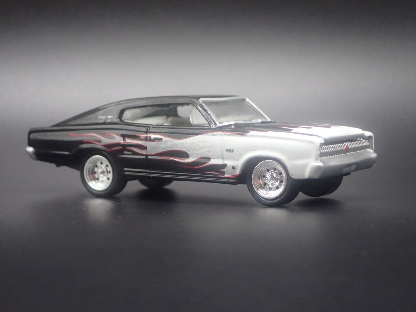 1966 66 DODGE CHARGER BLACK 1:64 SCALE COLLECTIBLE DIORAMA DIECAST MODEL CAR