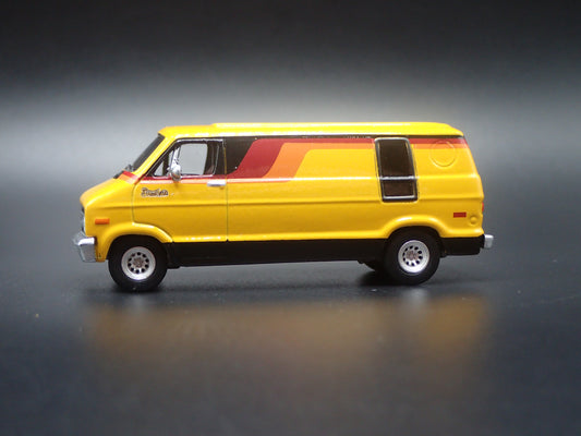 1976 76 DODGE B100 VAN YELLOW 1/64 SCALE COLLECTIBLE DIORAMA DIECAST MODEL CAR