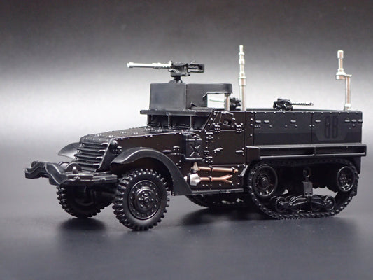 US M3 HALF TRACK PERSONNEL CARRIER BLACK 1:64 SCALE DIORAMA DIECAST MODEL CAR