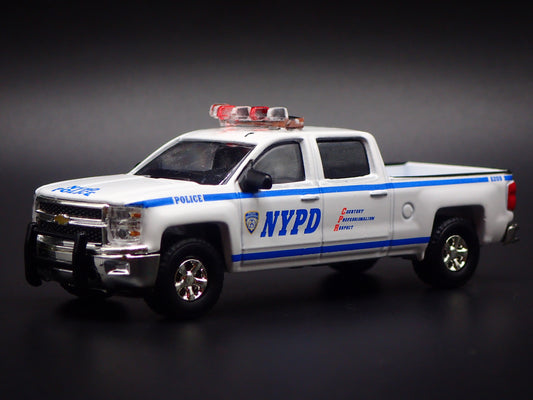 2014-2019 CHEVY CHEVROLET SILVERADO TRUCK NYPD w HITCH 1:64 DIECAST MODEL CAR