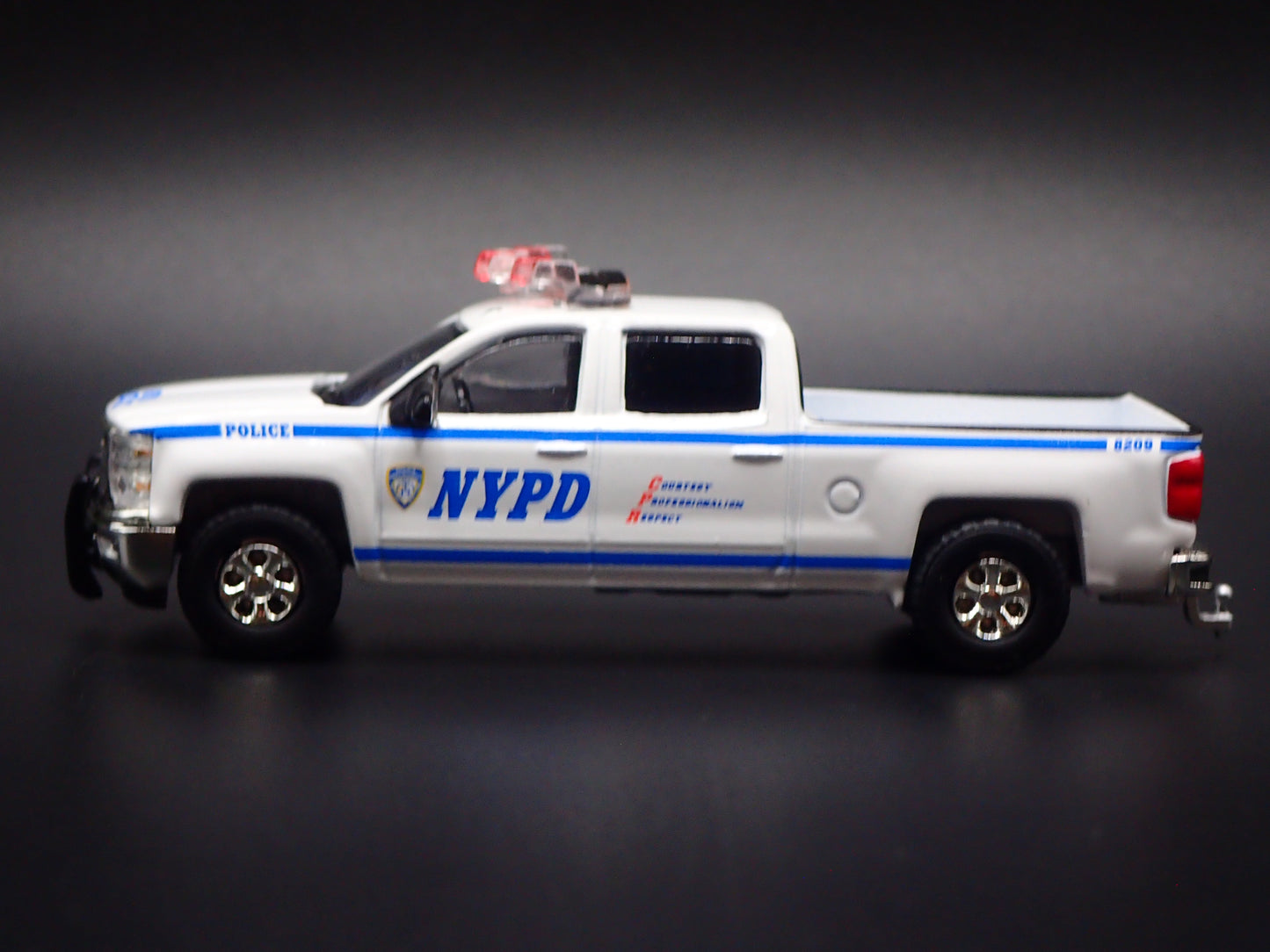2014-2019 CHEVY CHEVROLET SILVERADO TRUCK NYPD w HITCH 1:64 DIECAST MODEL CAR
