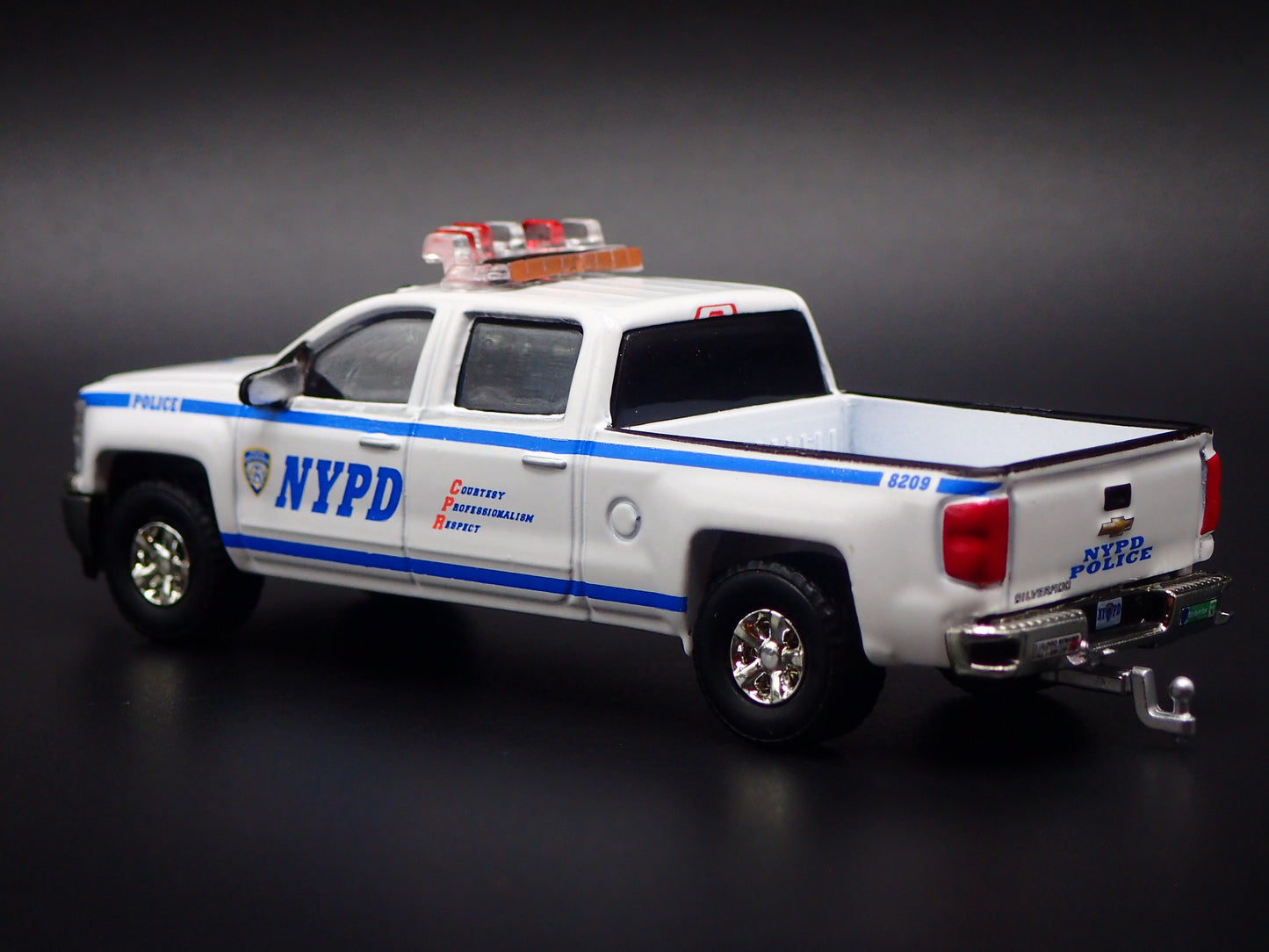 2014-2019 CHEVY CHEVROLET SILVERADO TRUCK NYPD w HITCH 1:64 DIECAST MODEL CAR