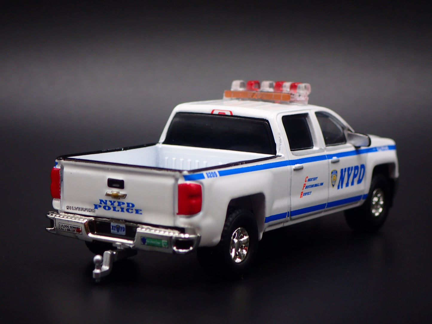 2014-2019 CHEVY CHEVROLET SILVERADO TRUCK NYPD w HITCH 1:64 DIECAST MODEL CAR