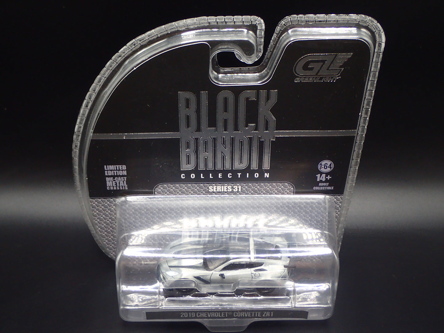 2026 GREENLIGHT GREEN MACHINE 2019 CHEVY CORVETTE ZR1 BLACK BANDIT 31 RAW CHASE