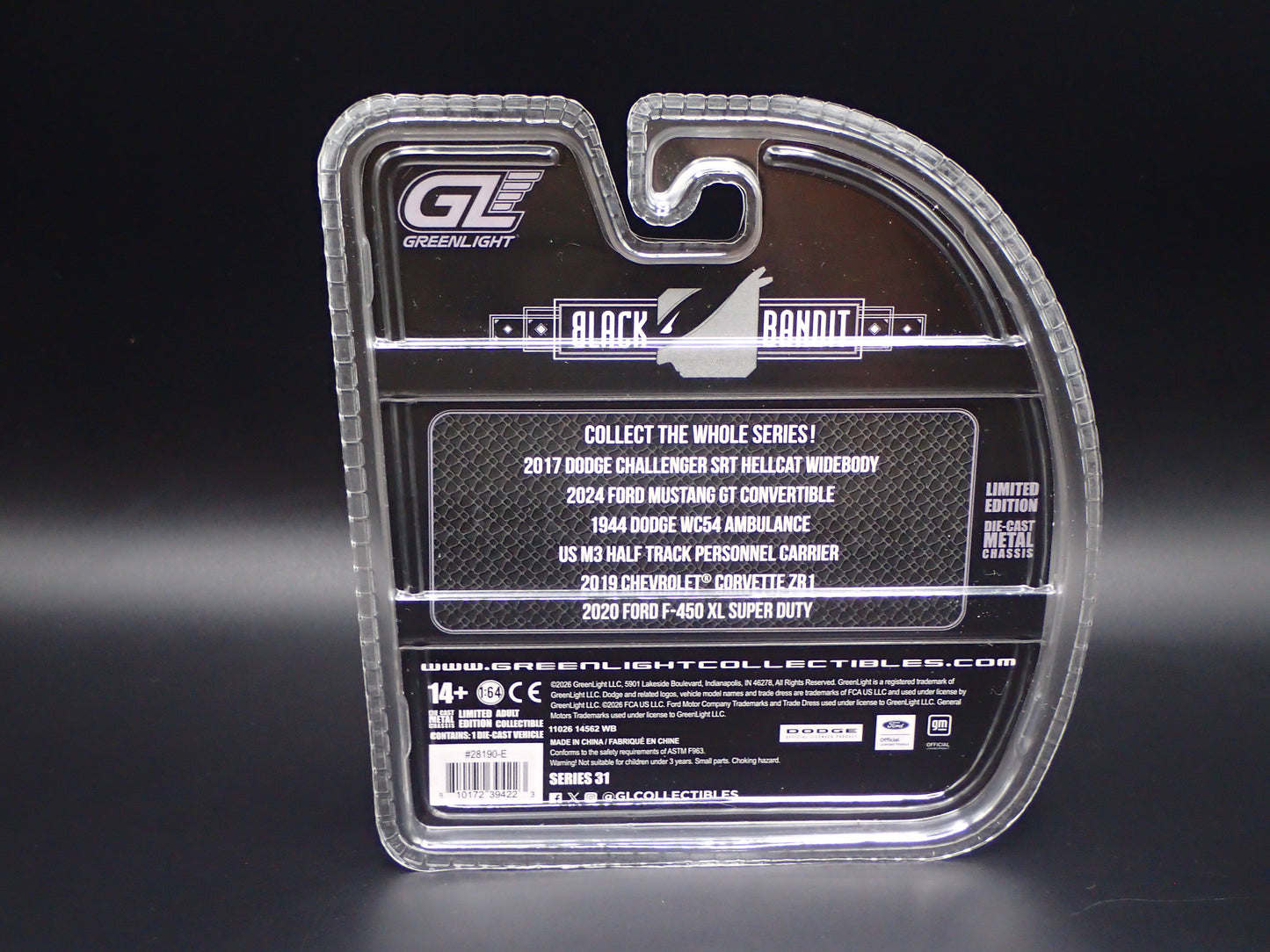 2026 GREENLIGHT GREEN MACHINE 2019 CHEVY CORVETTE ZR1 BLACK BANDIT 31 RAW CHASE