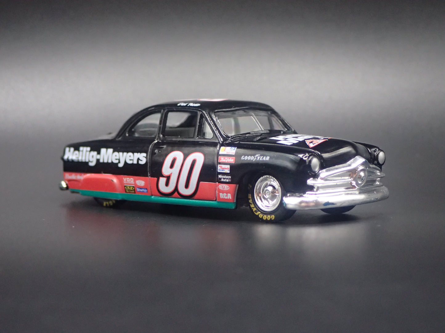 1949-1951 FORD COUPE SHOE BOX 90 DICK TRICKLE NASCAR BARN FIND 1:64 SCALE DIECAST CAR