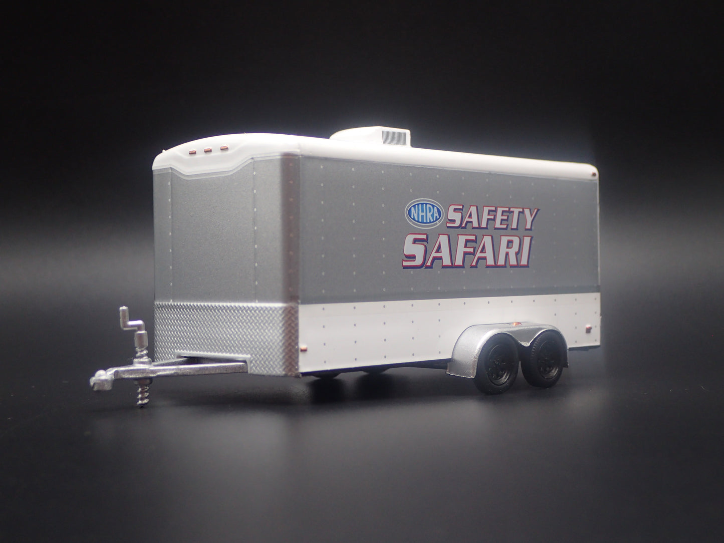 NHRA ENCLOSED CAR TOY HAULER TRAILER W OPENING DOOR 1:64 SCALE DIORAMA MODEL