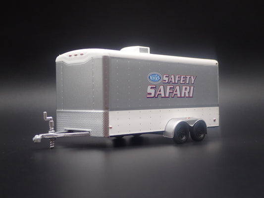NHRA ENCLOSED CAR TOY HAULER TRAILER W OPENING DOOR 1:64 SCALE DIORAMA MODEL