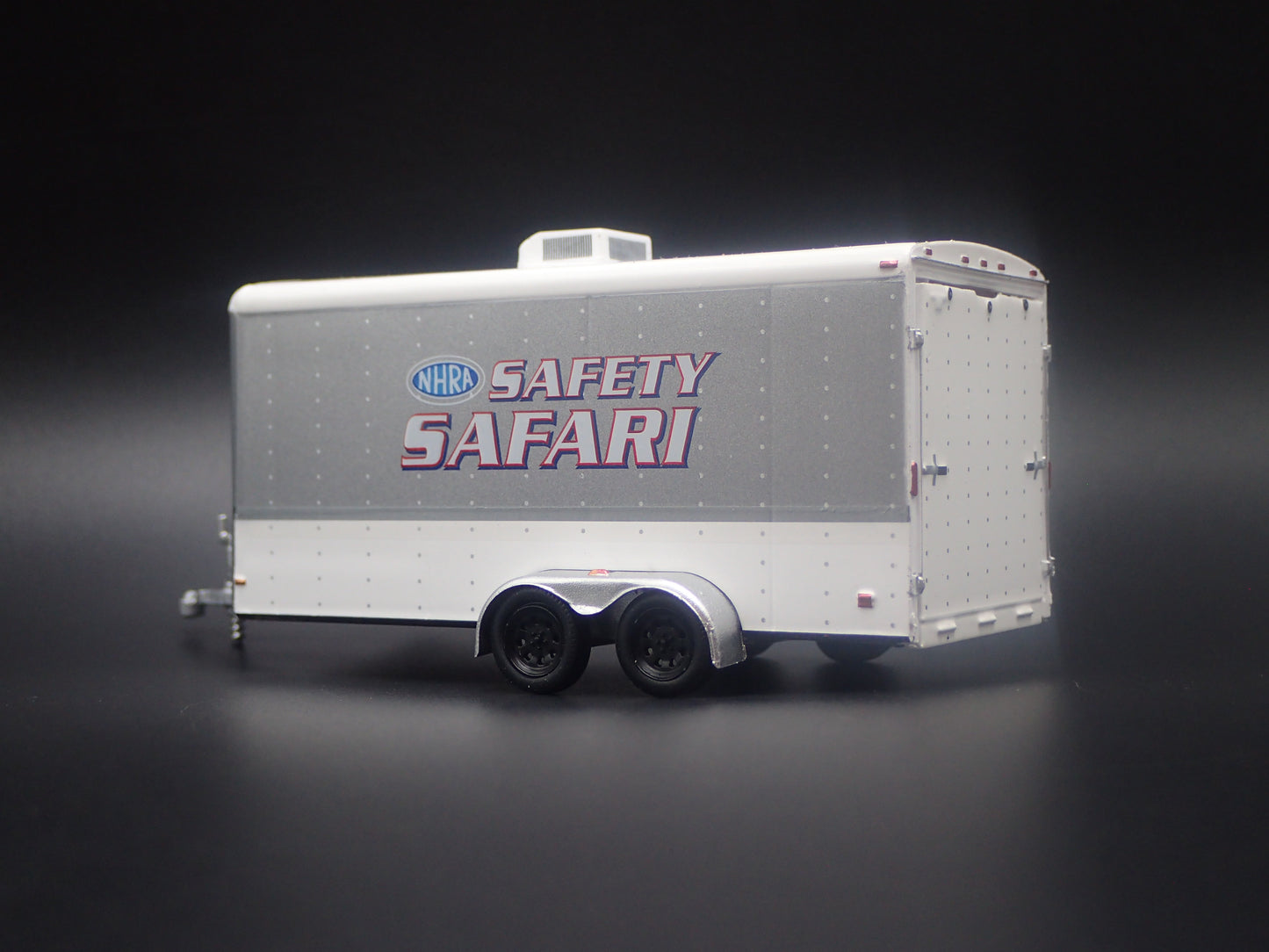 NHRA ENCLOSED CAR TOY HAULER TRAILER W OPENING DOOR 1:64 SCALE DIORAMA MODEL