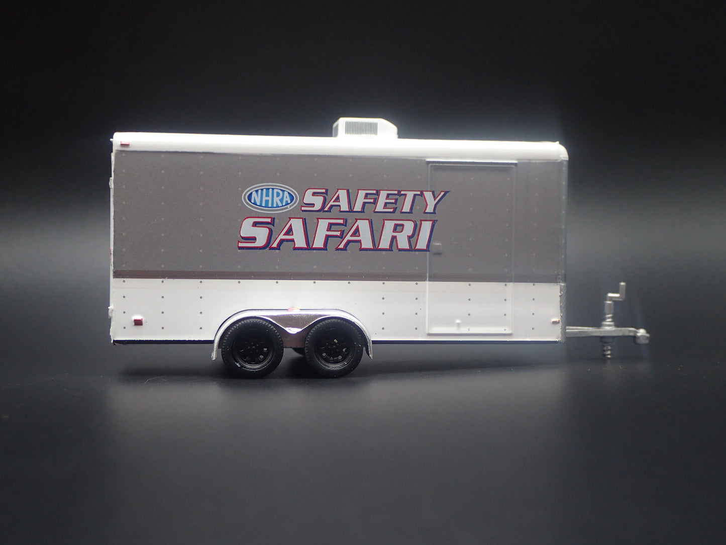 NHRA ENCLOSED CAR TOY HAULER TRAILER W OPENING DOOR 1:64 SCALE DIORAMA MODEL