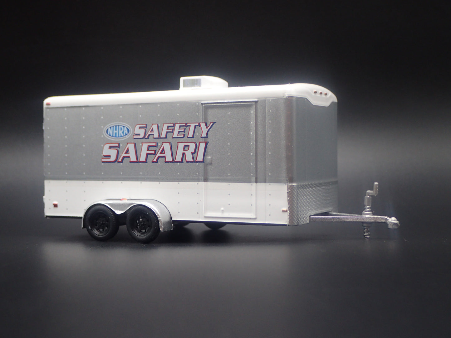 NHRA ENCLOSED CAR TOY HAULER TRAILER W OPENING DOOR 1:64 SCALE DIORAMA MODEL
