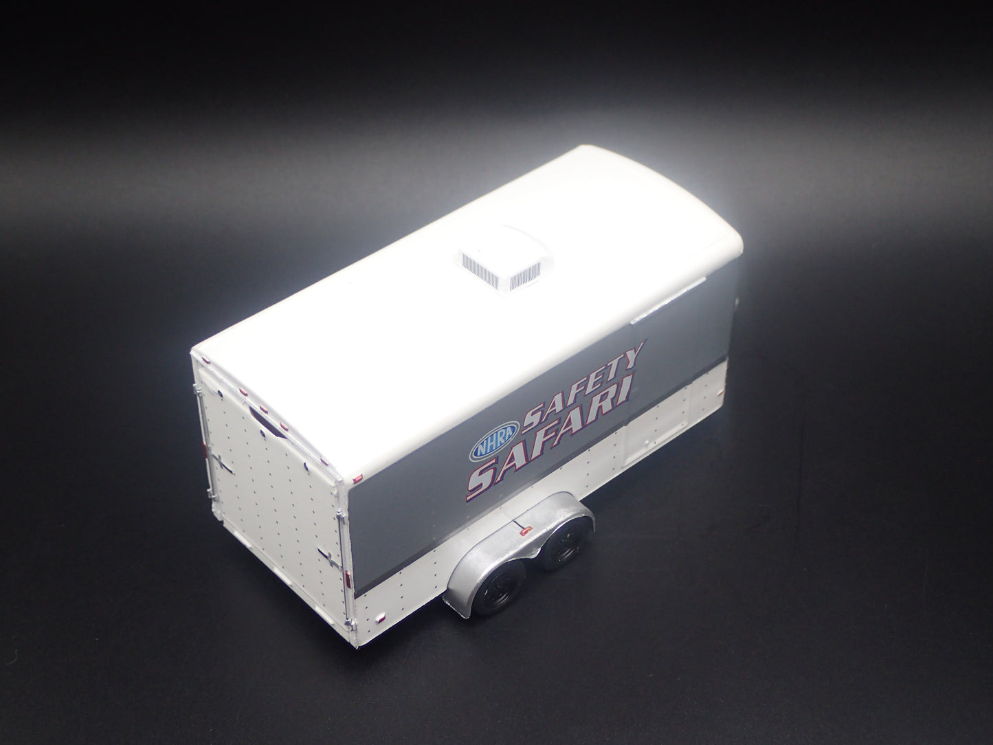 NHRA ENCLOSED CAR TOY HAULER TRAILER W OPENING DOOR 1:64 SCALE DIORAMA MODEL