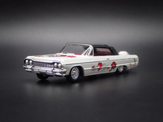 1964 64 CHEVY CHEVROLET IMPALA CONVERTIBLE WHITE 1:64 SCALE DIORAMA DIECAST CAR