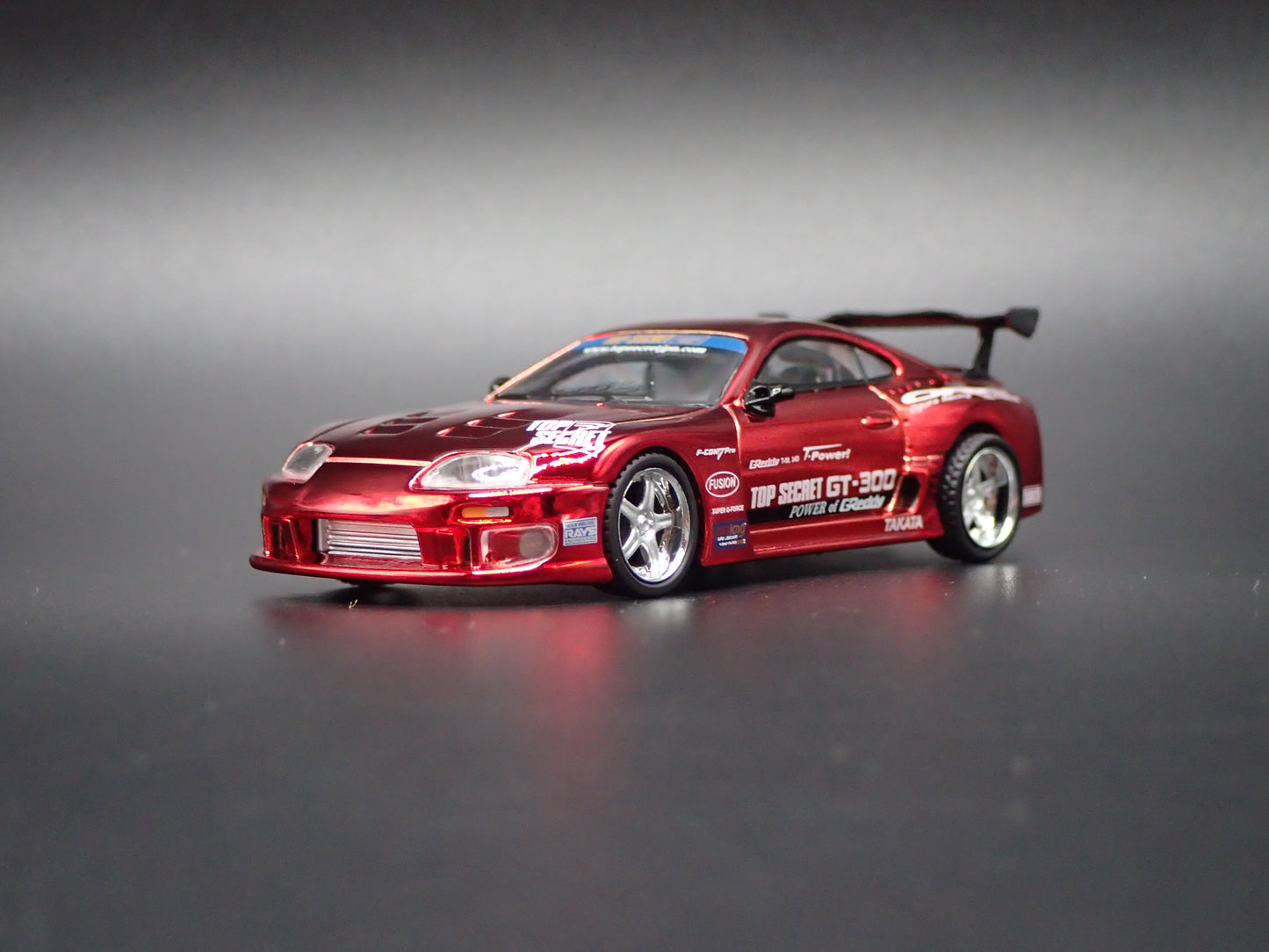 1994-1998 TOYOTA SUPRA A80 TOP SECRET GT300 RED 1/64 SCALE DIECAST MODEL CAR
