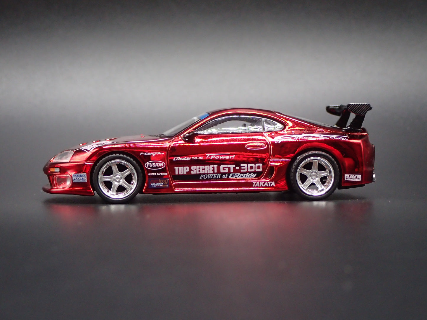 1994-1998 TOYOTA SUPRA A80 TOP SECRET GT300 RED 1/64 SCALE DIECAST MODEL CAR