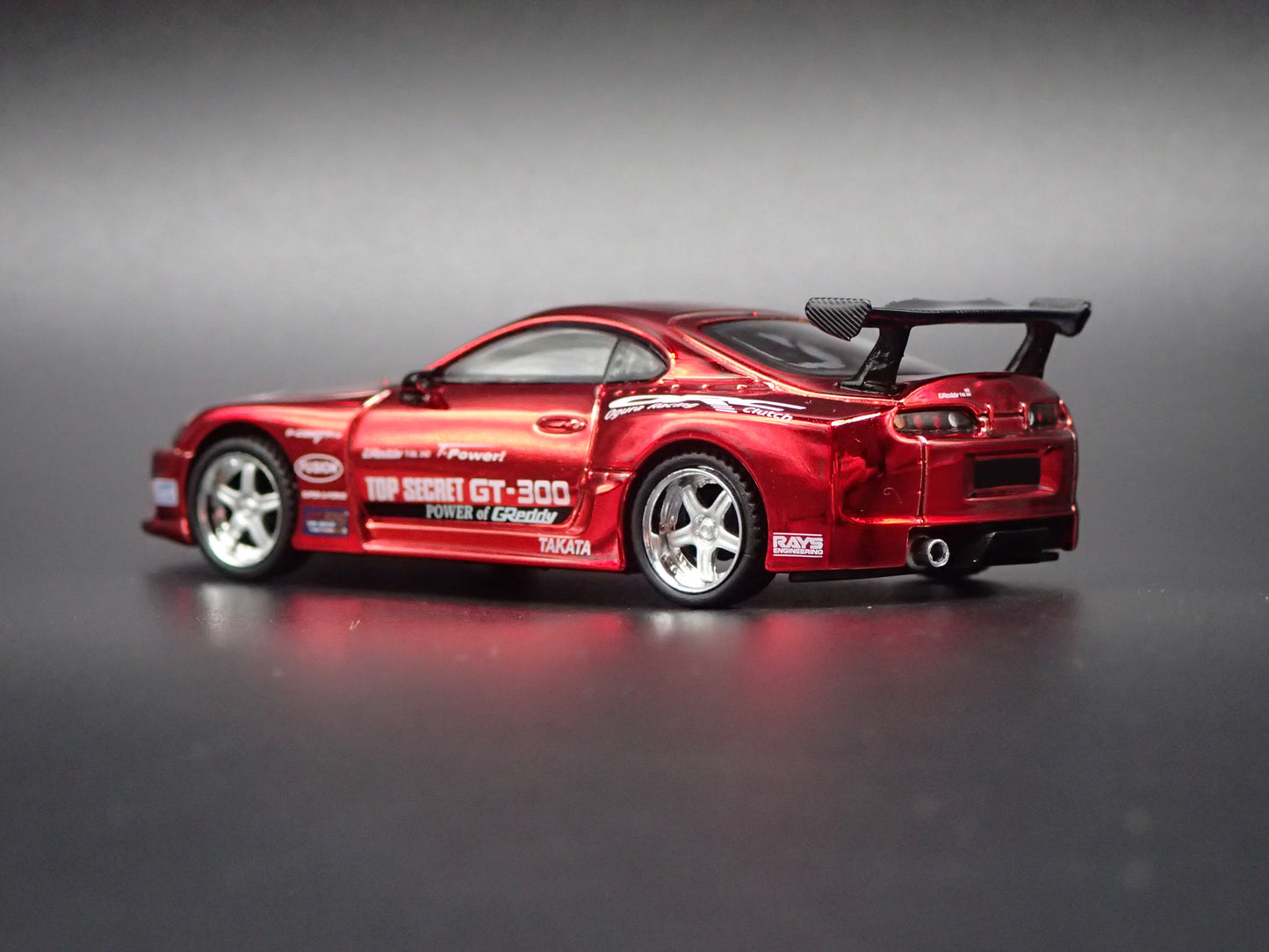1994-1998 TOYOTA SUPRA A80 TOP SECRET GT300 RED 1/64 SCALE DIECAST MODEL CAR