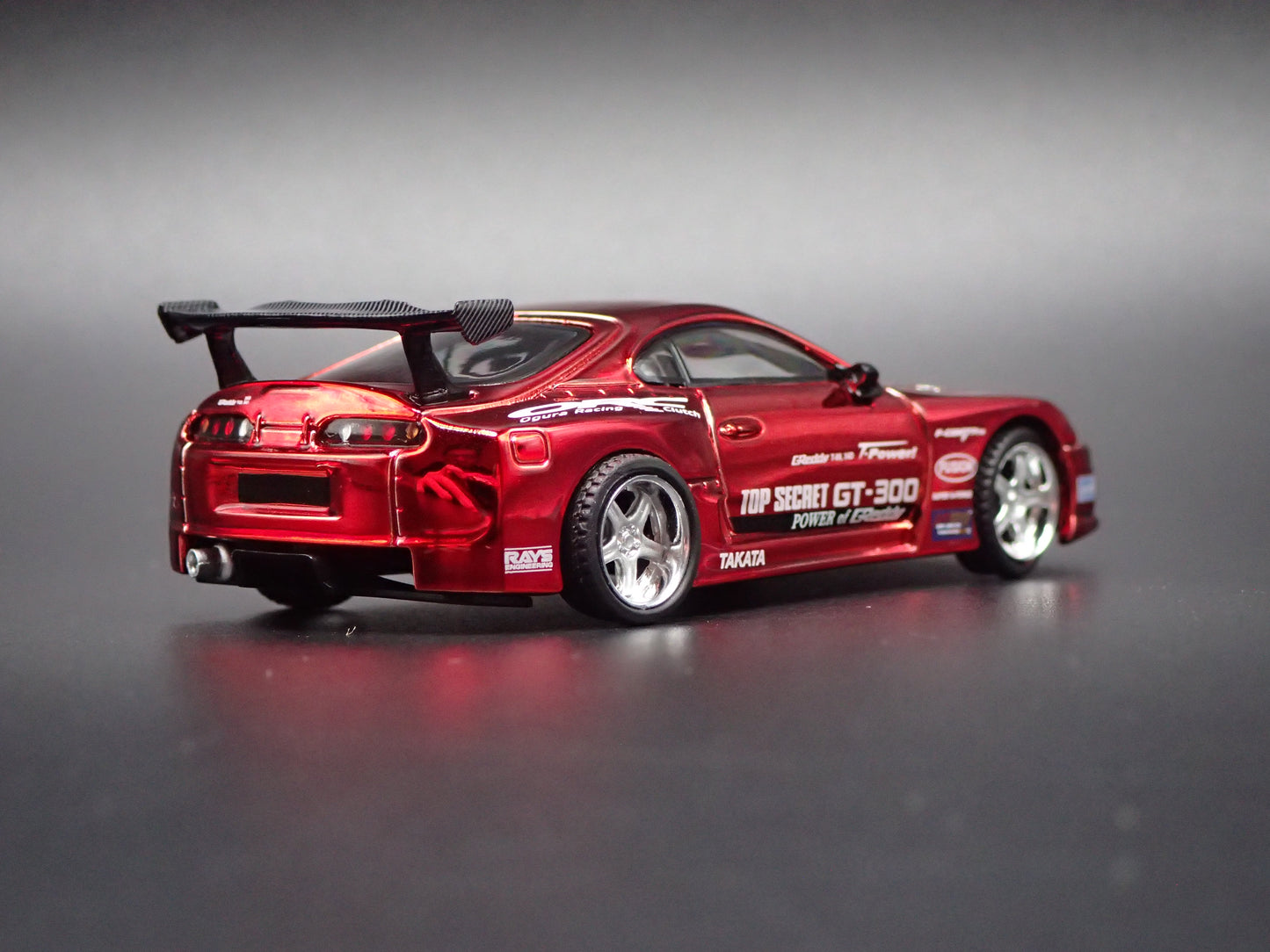 1994-1998 TOYOTA SUPRA A80 TOP SECRET GT300 RED 1/64 SCALE DIECAST MODEL CAR