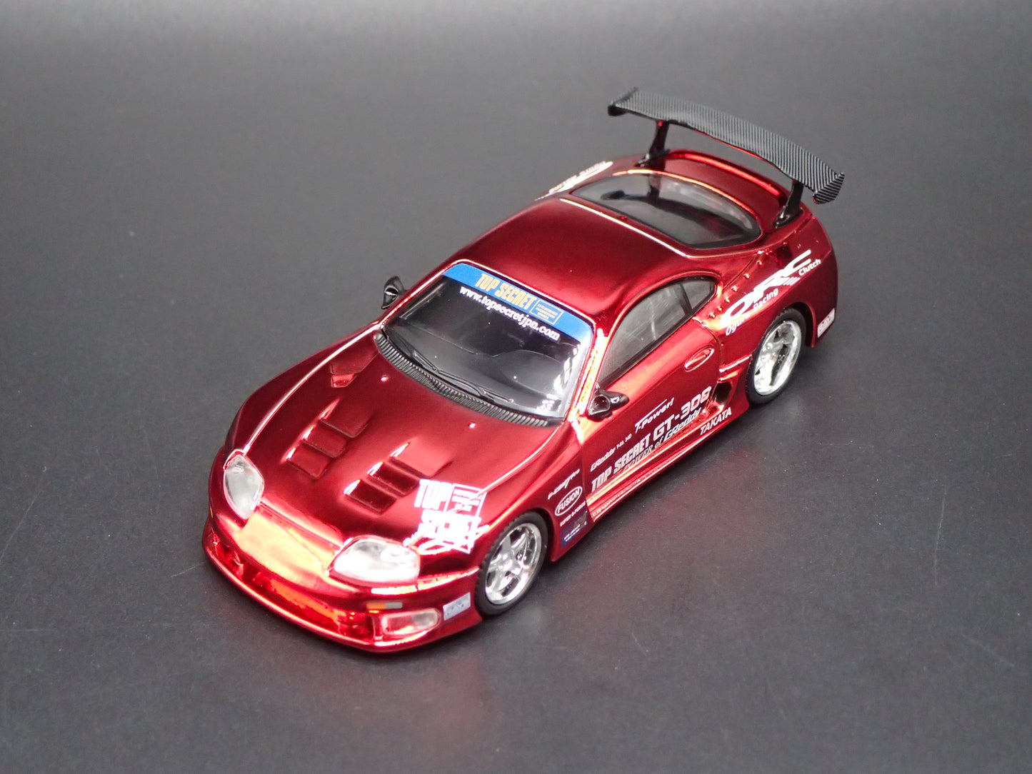 1994-1998 TOYOTA SUPRA A80 TOP SECRET GT300 RED 1/64 SCALE DIECAST MODEL CAR