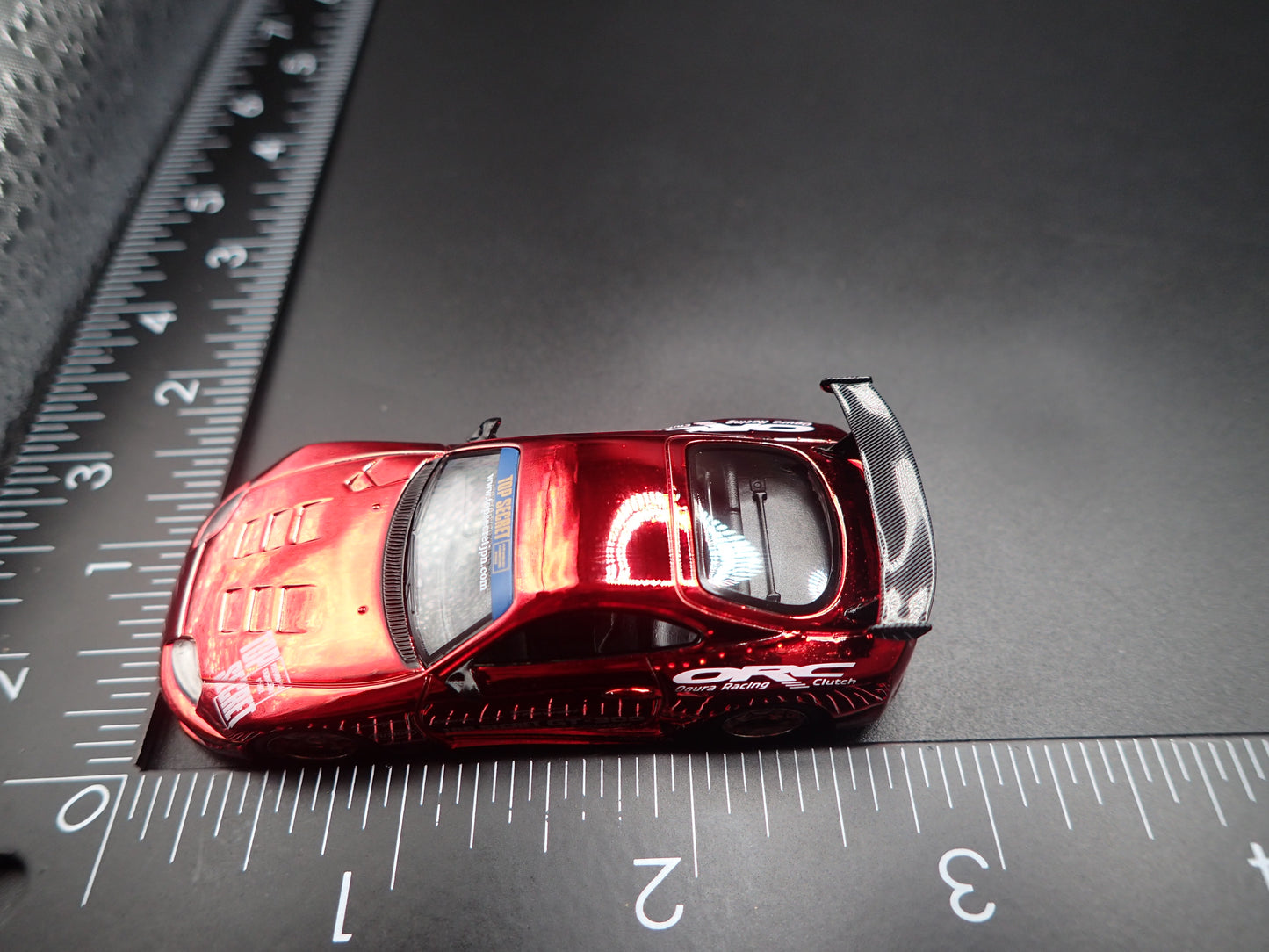 1994-1998 TOYOTA SUPRA A80 TOP SECRET GT300 RED 1/64 SCALE DIECAST MODEL CAR