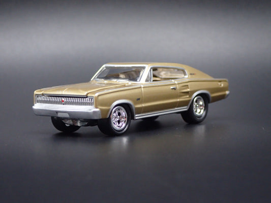 1966 66 DODGE CHARGER GOLD 1:64 SCALE COLLECTIBLE DIORAMA DIECAST MODEL CAR