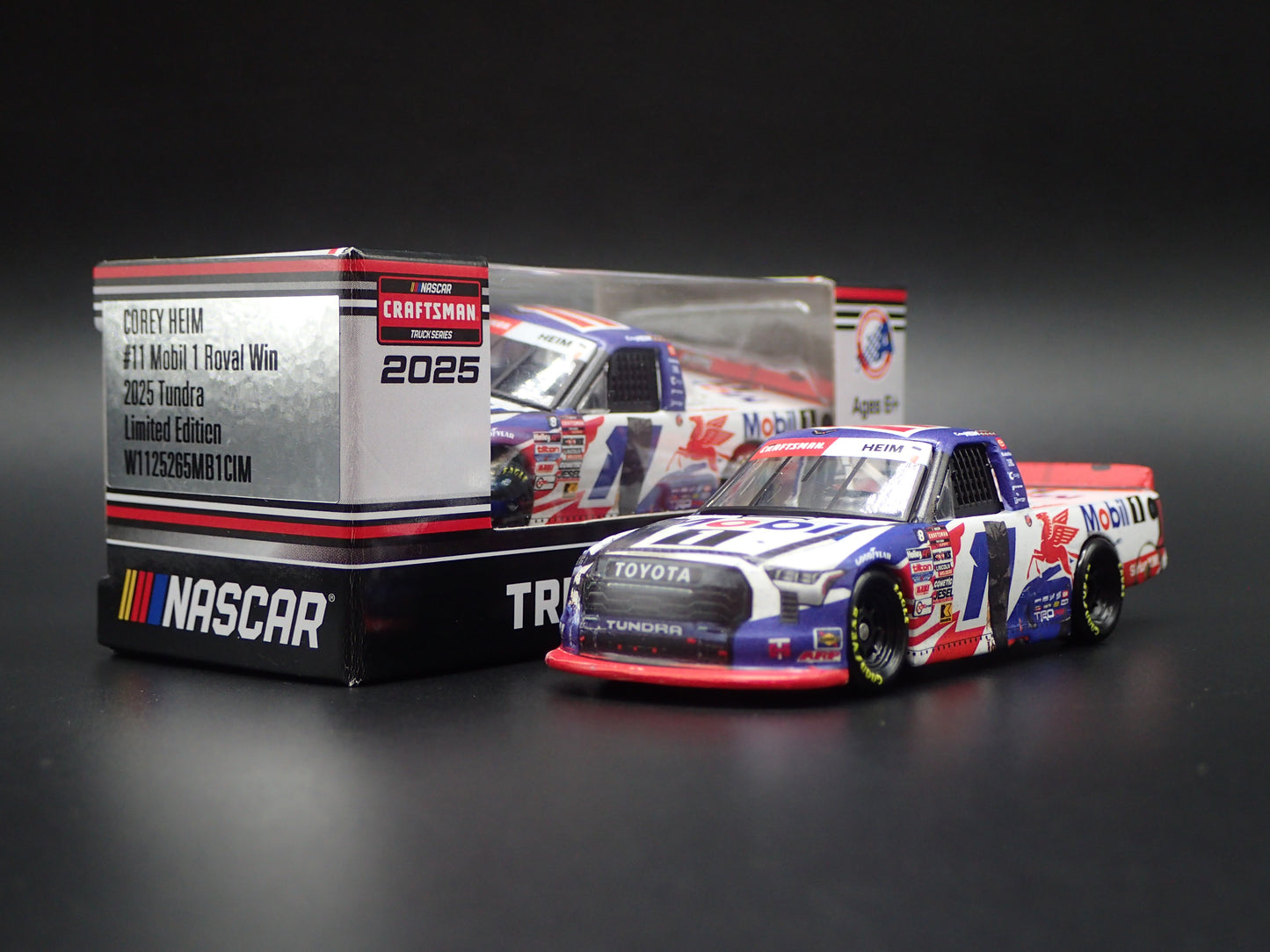 2025 25 TOYOTA TUNDRA 11 COREY HEIM NASCAR TRUCK MOBIL 1 1:64 SCALE DIECAST CAR