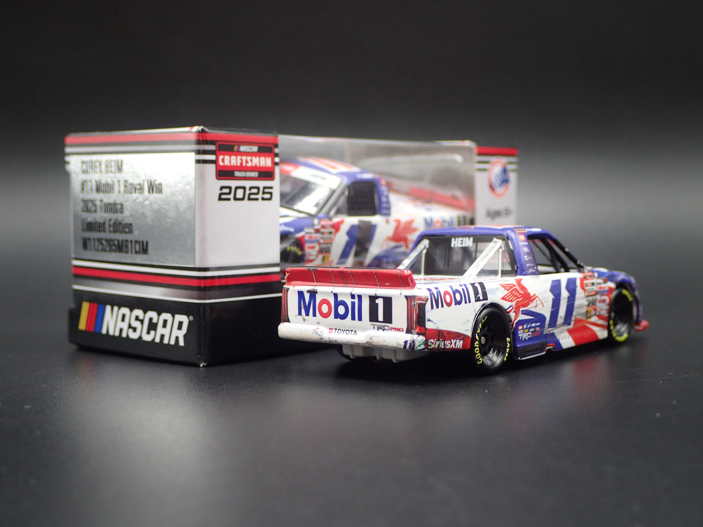 2025 25 TOYOTA TUNDRA 11 COREY HEIM NASCAR TRUCK MOBIL 1 1:64 SCALE DIECAST CAR