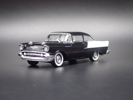1957 57 CHEVY CHEVROLET 150 SEDAN BLACK 1:64 SCALE DIORAMA DIECAST MODEL CAR