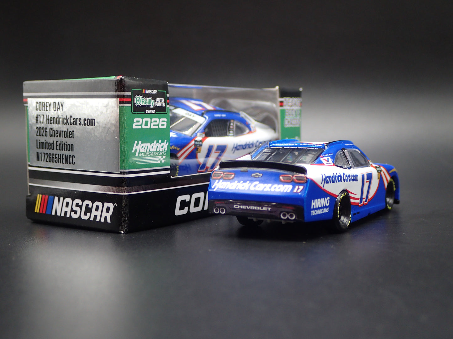 2026 26 CHEVROLET #17 COREY DAY HENDRICKCARS NASCAR 1:64 SCALE DIECAST MODEL CAR