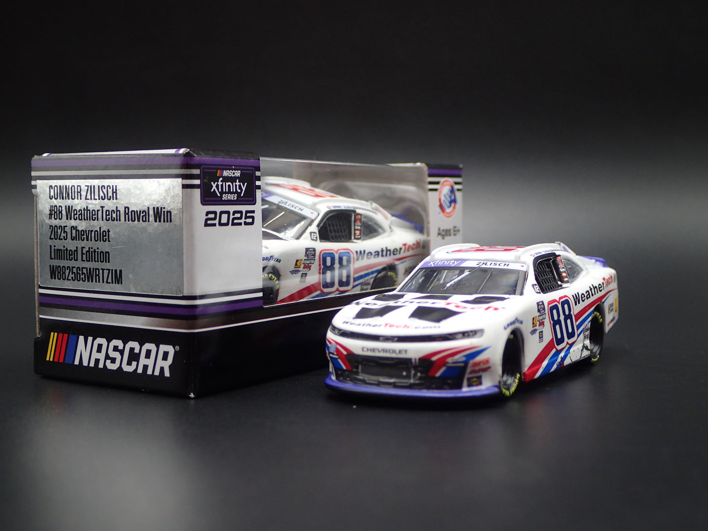 2025 CHEVROLET 88 CONNOR ZILISCH WEATHERTECH NASCAR WIN 1:64 SCALE DIECAST CAR